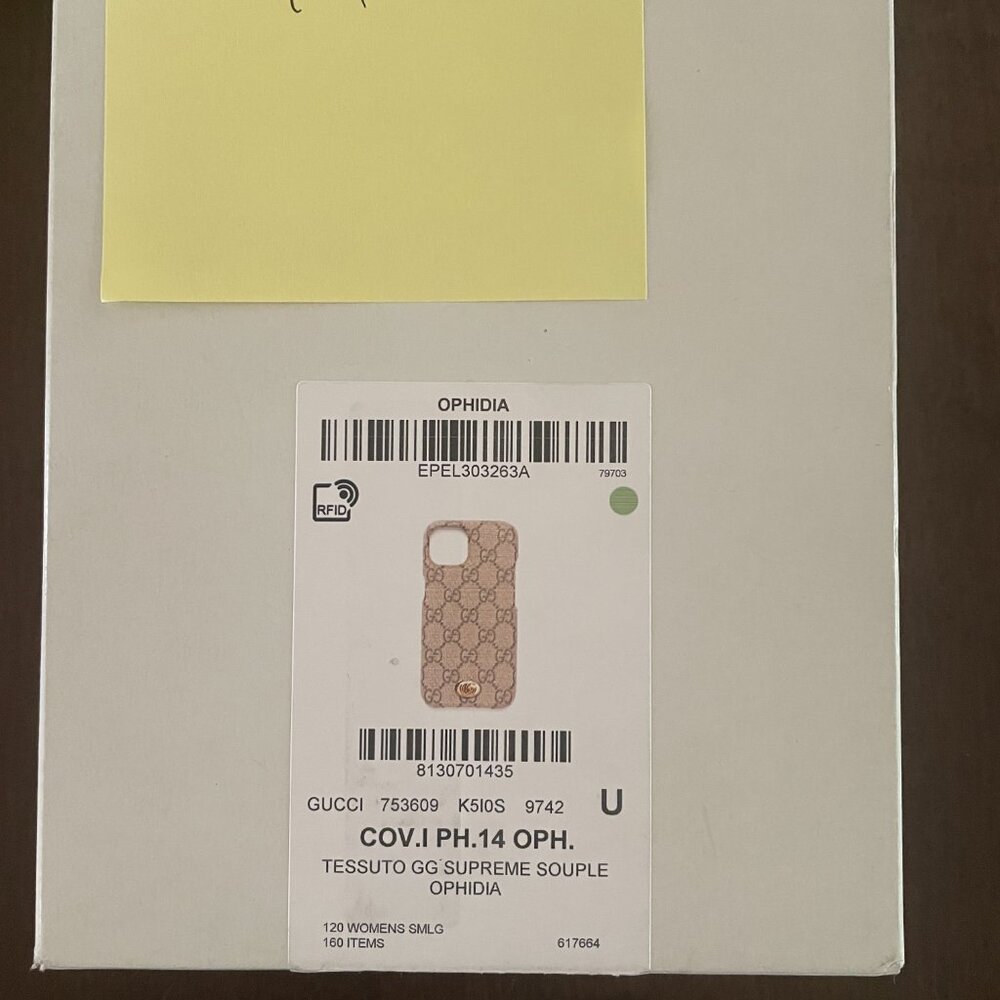 NWT Gucci GG Supreme  iPhone 14 Case Beige 753609 - Picture 6 of 6